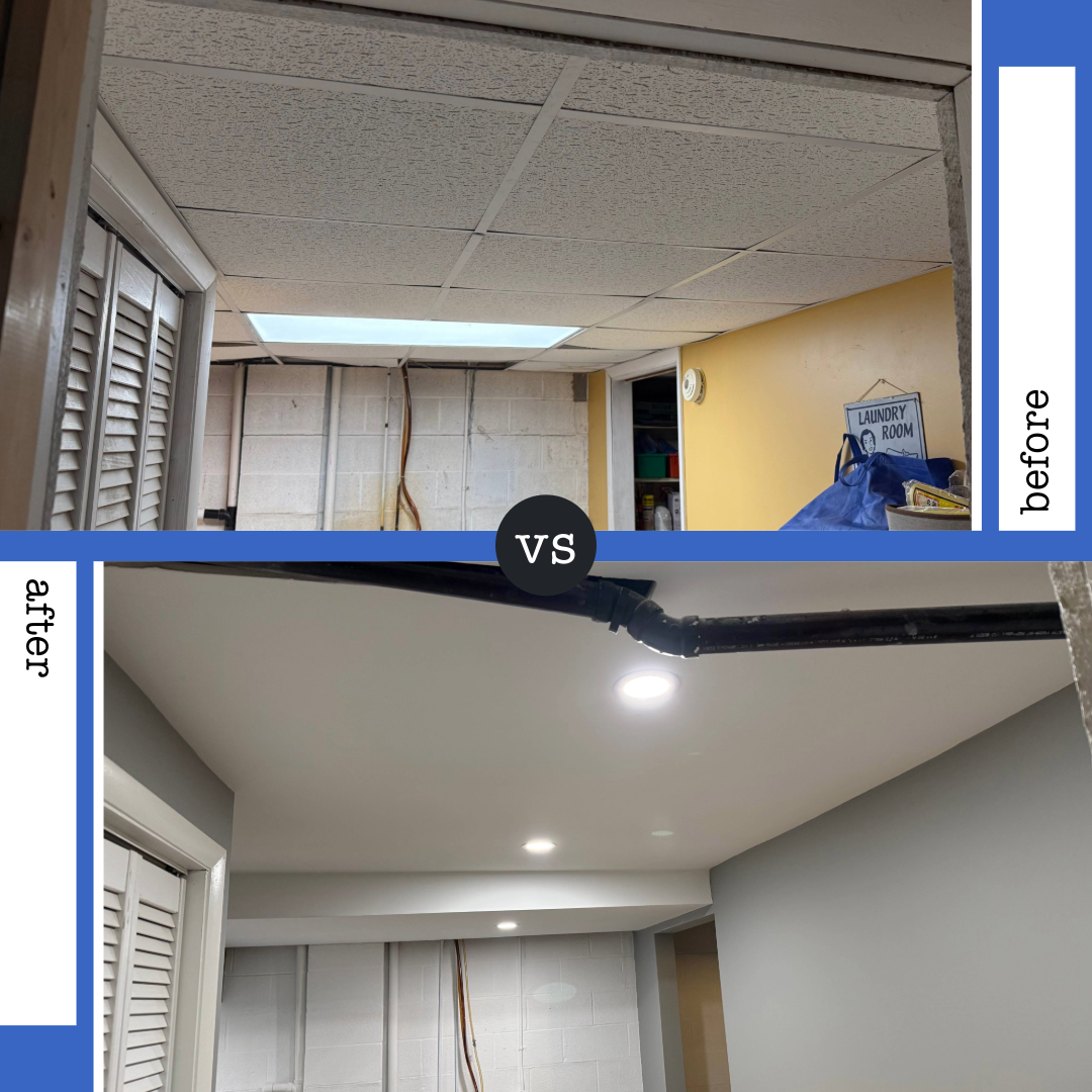 Renovations - Jackie Green - Basement - Laundry Ceiling